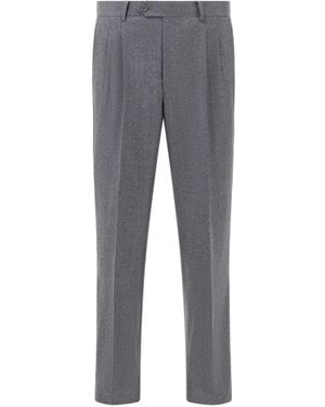 BOGGI Mélange-Effect Wool Trousers - Grey