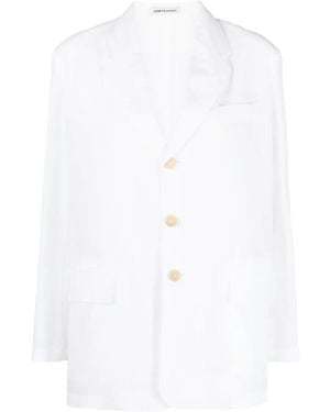 Low Classic Single-Breasted Button Blazer - White