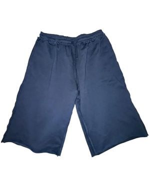 Greedy Unit Multi Tag Raw-Cut Shorts - Blue