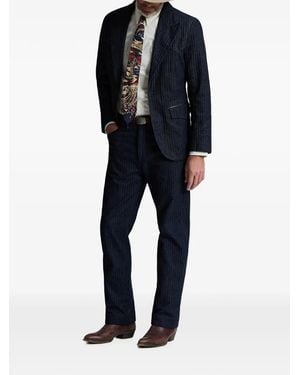 RRL Pinstripe-Pattern Trousers - Blue