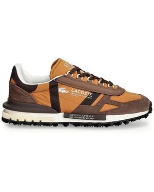 Lacoste Elite Active Logo-Print Panelled Trainers - Brown