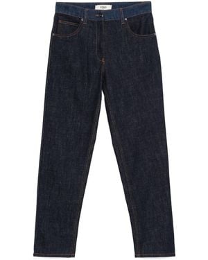 Fendi Jean À Design Bicolore - Bleu