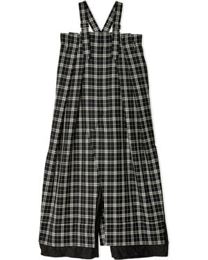 Noir Kei Ninomiya Check Print Overalls - Black