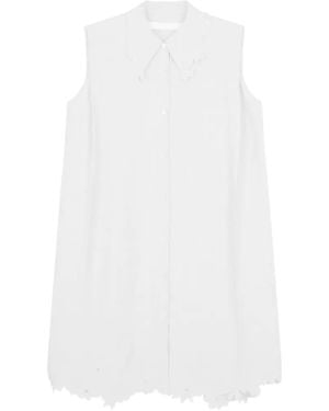 JNBY Robe-Chemise À Broderie Florale Et Finitions Festonnées - White