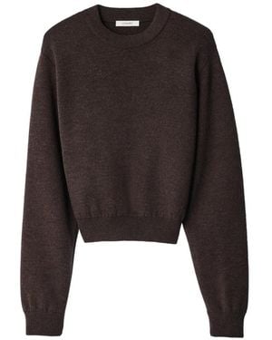 Lemaire Pull Court En Laine Mérinos Feutrée - Noir