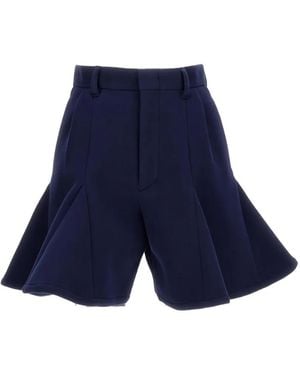 ANREALAGE Pantalones Cortos Acampanados - Azul