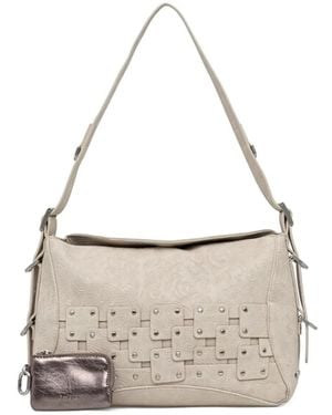 Desigual Studded Embossed Shoulder Bag - Metallic