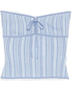 Asta Resort Cleo Lace-Up Top - Blue