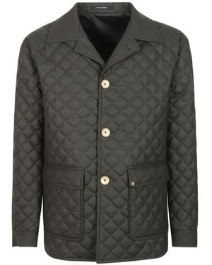 Tagliatore Quilted Button-Front Jacket - Black