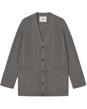 Aeron Cardigan Sierra En Maille Torsadée - Gris