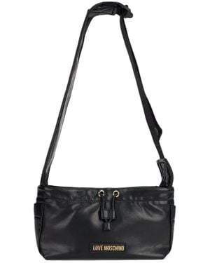 Love Moschino Logo-Plaque Shoulder Bag - Black