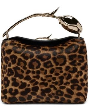 Erdem Mini Bloom Leopard-Print Tote Bag - Brown
