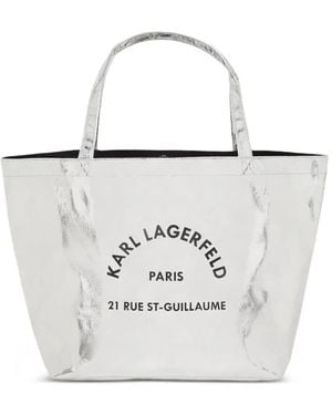Karl Lagerfeld Large Rue St-Guillaume Tote Bag - White
