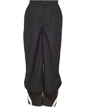 NAMESAKE Panelled Wide-Leg Trousers - Black