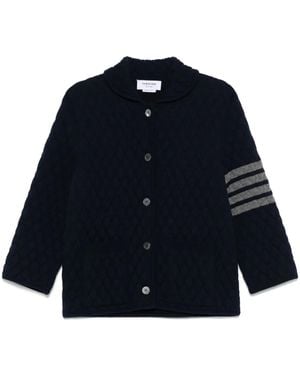 Thom Browne 4 Bar Stripes Quilted Jacket - Blue