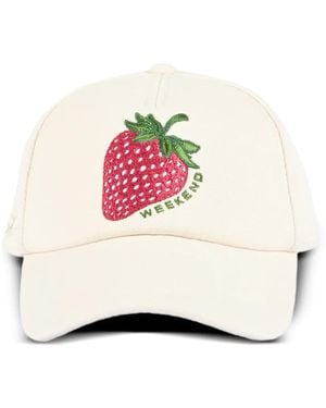 Weekend by Maxmara Strawberry Embroidered Hat - Pink
