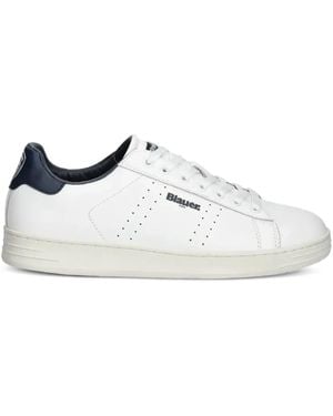 Blauer Perforated Leather Trainers - White