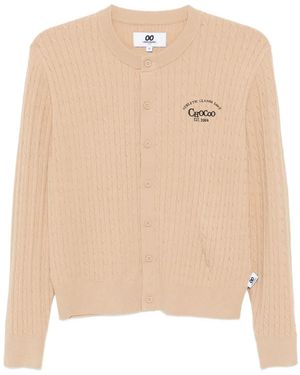 Chocoolate Logo-Embroidered Cardigan - Natural