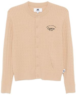 Chocoolate Logo-Embroidered Cardigan - Natural