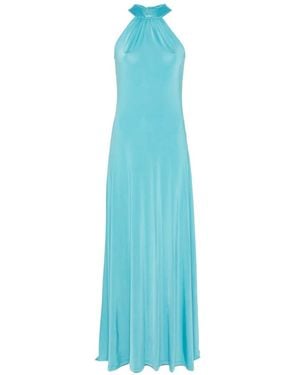 Blugirl Blumarine Embellished Halterneck Maxi Dress - Blue