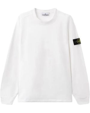Stone Island Compass-Patch Sweatshirt - White