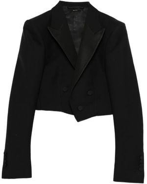 Tom Ford Double-Breasted Cropped Blazer - Black