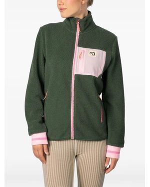 Kari Traa Røthe Fleece-Texture Zip-Up Jacket - Green