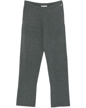Extreme Cashmere Embroidered-Logo Knitted Pants - Gray