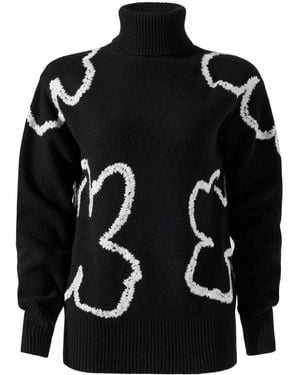 Carolina Herrera Floral-Embroidered Jumper - Black