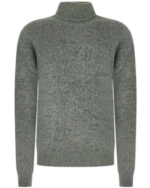 AROVESCIO Pull Côtelé À Col Roulé - Gris