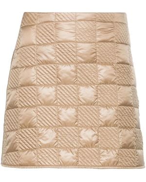 Moncler Logo-Patch Quilted Miniskirt - Natural