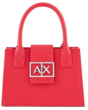ARMANI EXCHANGE Sac Cabas À Plaque Logo - Rouge