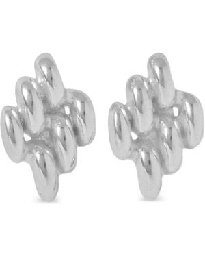 YSSO Chain-Link Earrings - White