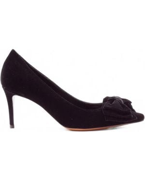 Roberto Festa Flowy Bow-Detail Velvet Court Shoes - Purple