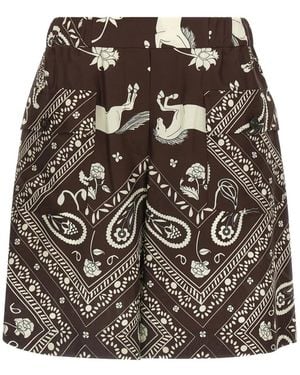 Alberto Biani Bandana-Print Bermuda Shorts - Brown