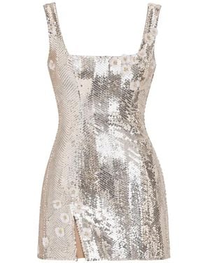 Galia Lahav Gaia Floral Embellished Mini Dress - White