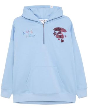 Aape By A Bathing Ape Hoodie À Sequins - Bleu