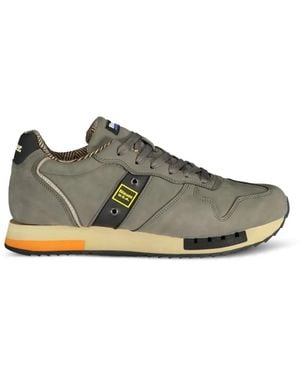 Blauer Logo-Patch Paneled Sneakers - Green