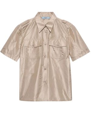Prada Chemise À Manches Courtes - Natural