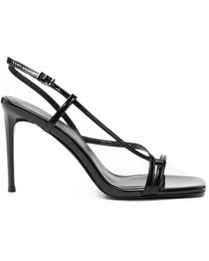 SERGIO MORETTI FIRENZE Strappy Patent-Finish Sandals - White