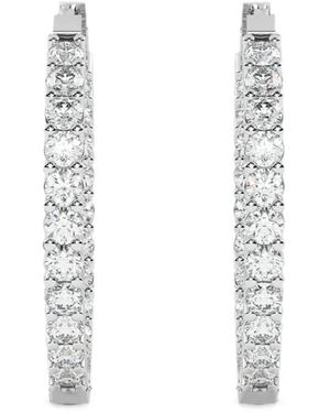 Diamond Essentials Pendientes De Aro Con Diamantes - Blanco