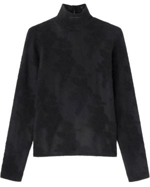 Ganni Semi-Transparenter Rollkragen - Schwarz