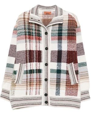 Missoni Cardigan À Carreaux - Blanc