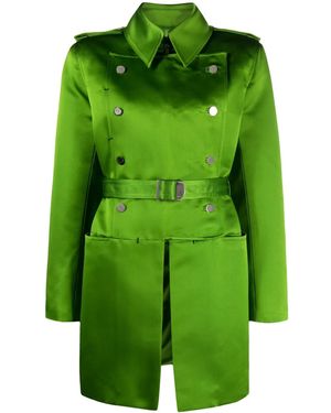 Tom Ford Belted Double-Breasted Silk Coat - Green