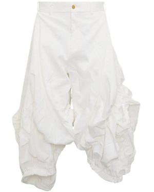 Comme des Garçons Ruched Gathered-Detail Shorts - White