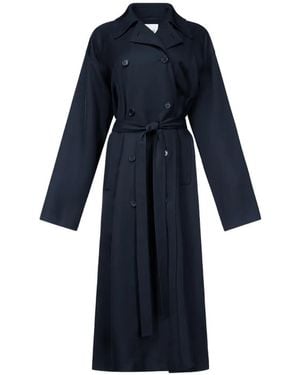 FFORME Leonie Double-Breasted Trench Coat - Blue