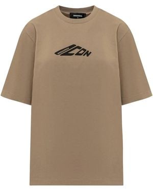 DSquared² Logo-Print T-Shirt - Natural