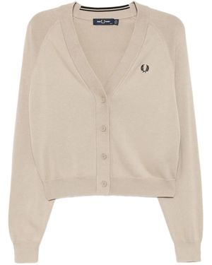 Fred Perry Cárdigan Con Logo Bordado - Neutro