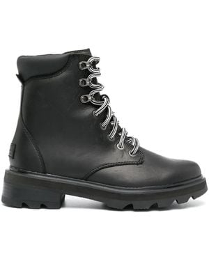 Sorel Lennox Leather Ankle Boots - Black