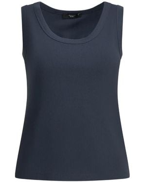 Weekend by Maxmara Ribbed-Knit Scoop-Neck Tank Top - Blue